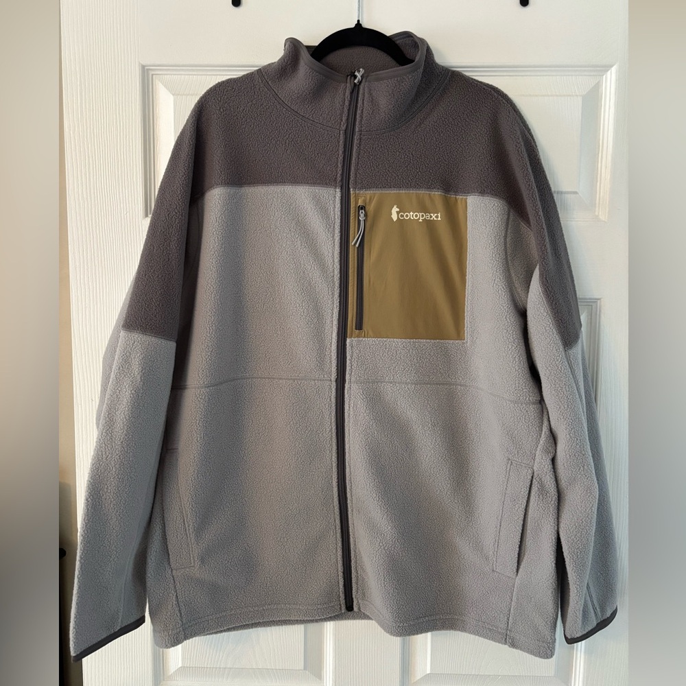Cotopaxi Taupe and Charcoal Fleece Jacket